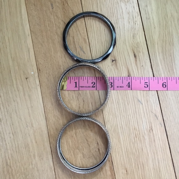 Three (3) Silver Boho Costume Bangle Bracelets - Picture 7 of 8